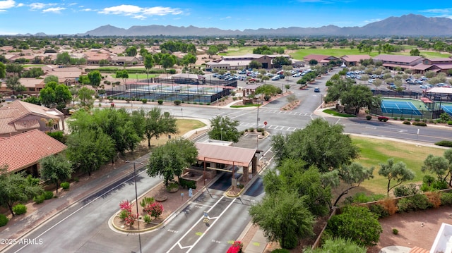 bird's eye view with a residential view and a mountain view