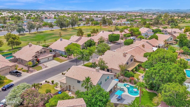 1292 N Renee Ave, Gilbert, AZ 85234 - aerial view of residential area featuring a pool and mountains