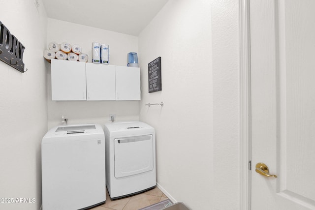 1292 N Renee Ave, Gilbert, AZ 85234 - laundry room with cabinet space, washing machine and dryer, and light tile patterned floors