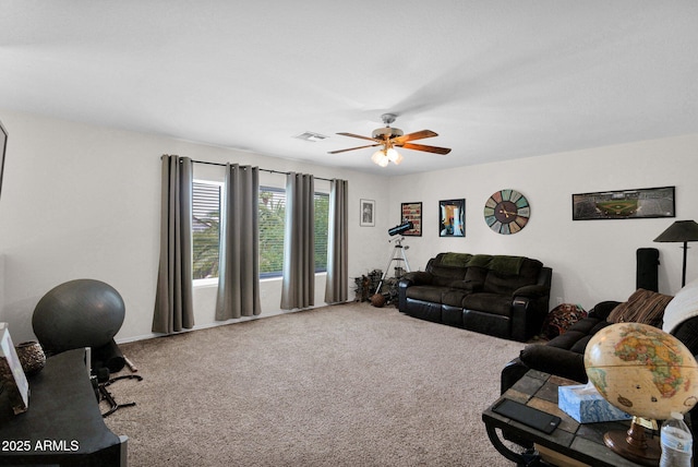1292 N Renee Ave, Gilbert, AZ 85234 - living room with carpet flooring and ceiling fan