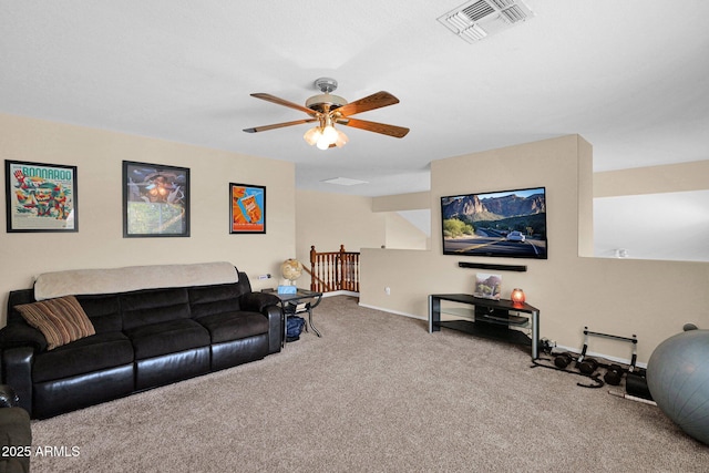 1292 N Renee Ave, Gilbert, AZ 85234 - carpeted living area with a ceiling fan and baseboards