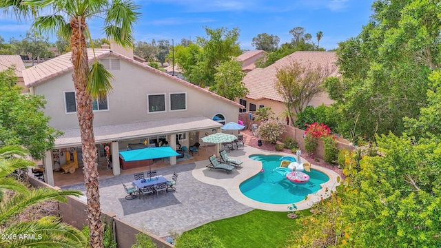 1292 N Renee Ave, Gilbert, AZ 85234 - view of pool featuring a patio area, a fenced backyard, and outdoor dining area