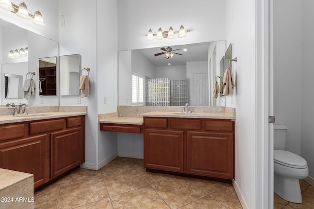 9845 E Inglewood St, Mesa, AZ 85207 - full bathroom with two vanities, a sink, and tile patterned floors