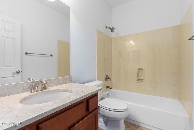 9845 E Inglewood St, Mesa, AZ 85207 - bathroom featuring toilet, washtub / shower combination, and vanity