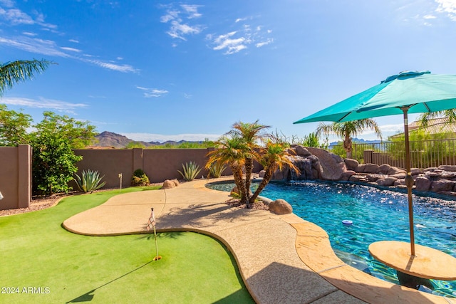 9845 E Inglewood St, Mesa, AZ 85207 - view of pool featuring a fenced backyard and a fenced in pool