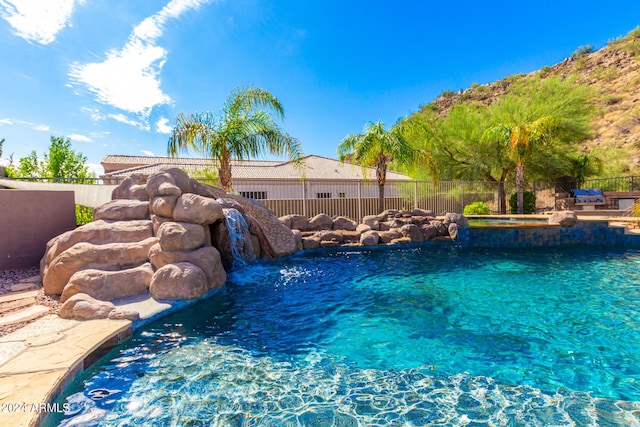 9845 E Inglewood St, Mesa, AZ 85207 - view of pool with fence and a fenced in pool