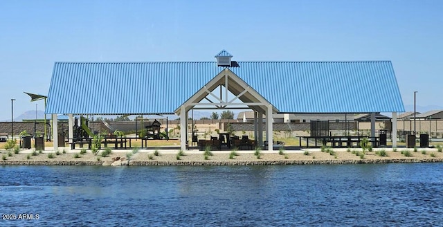 water view with a gazebo