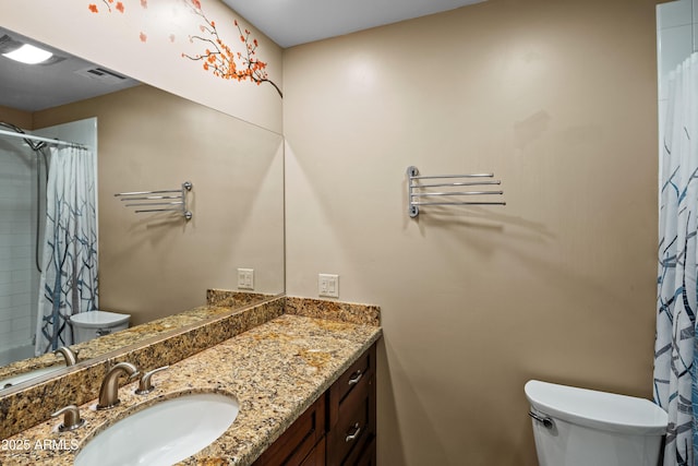 235 El Camino Grande, Sedona, AZ 86336 - bathroom with toilet, vanity, and curtained shower