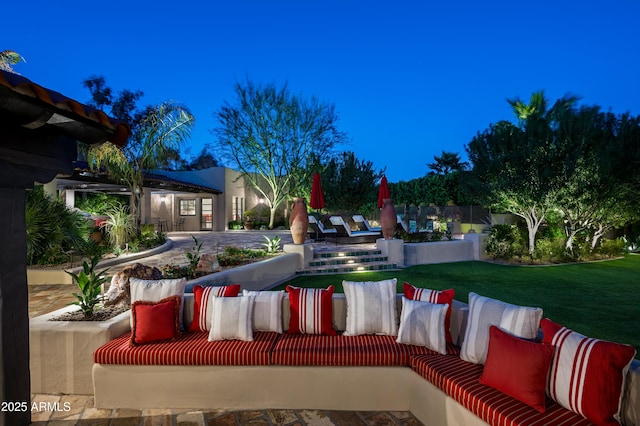 view of patio / terrace with an outdoor living space