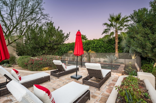 view of patio with a fenced backyard