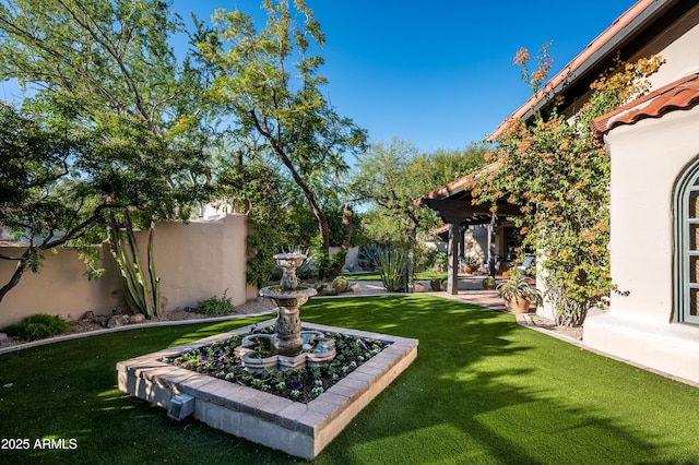 view of yard with fence