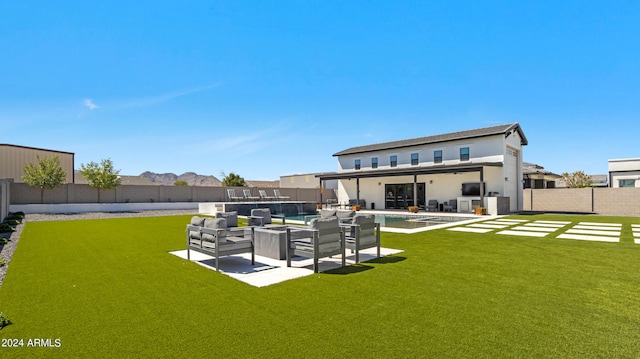 view of yard featuring a patio and an outdoor hangout area