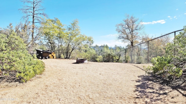 view of yard with fence