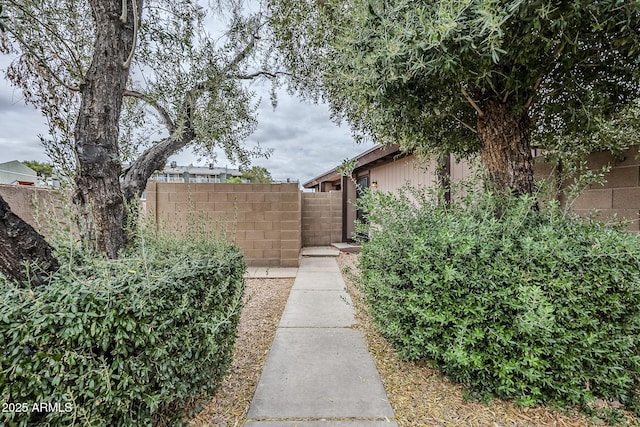view of yard featuring fence