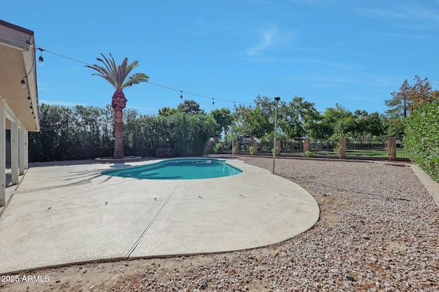 view of pool with a fenced in pool, a patio area, and a fenced backyard
