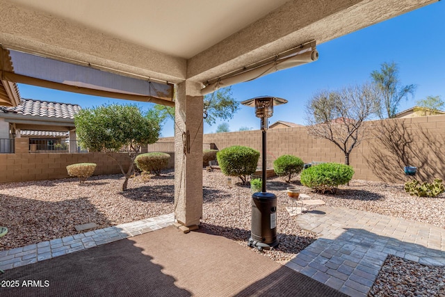 view of patio with a fenced backyard