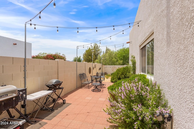 view of patio featuring area for grilling