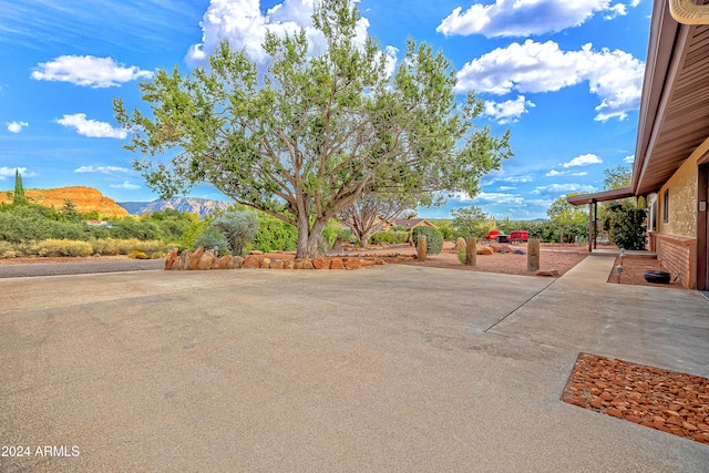 exterior space with a mountain view