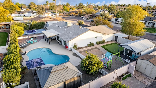 birds eye view of property