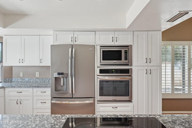2053 W Natal Cir, Mesa, AZ 85202 - kitchen featuring stainless steel appliances, stone counters, and white cabinets