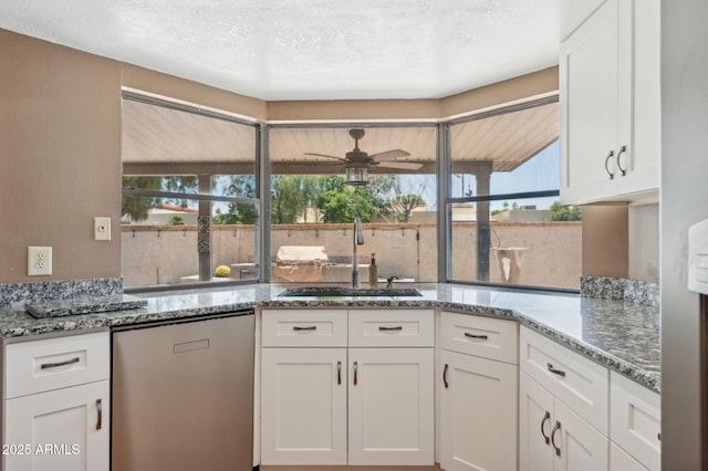 2053 W Natal Cir, Mesa, AZ 85202 - kitchen with a ceiling fan, healthy amount of natural light, and white cabinetry