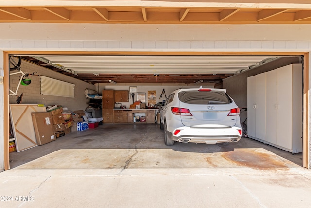 view of garage