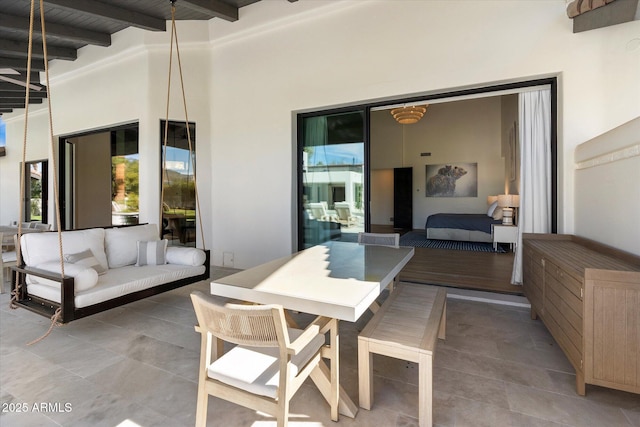 view of patio featuring outdoor dining area and an outdoor living space