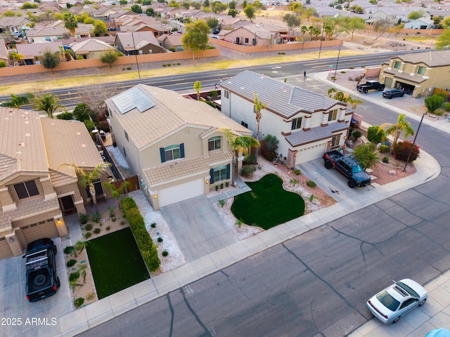 aerial view with a residential view