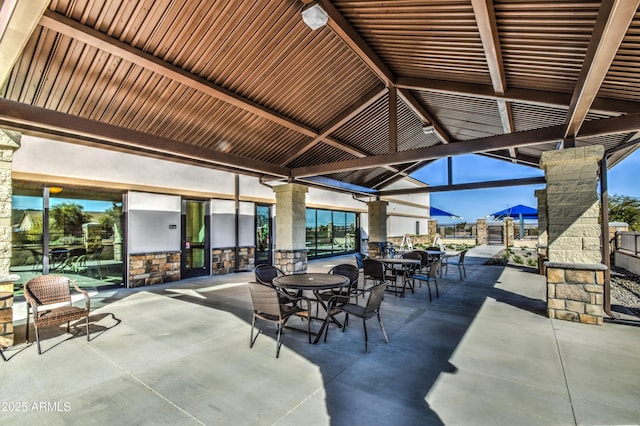 view of patio / terrace with exterior kitchen