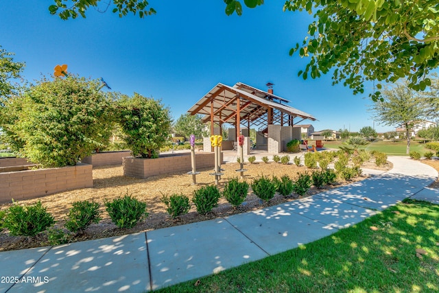 view of yard featuring a gazebo