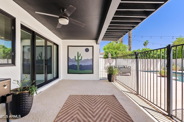 101 E Linger Ln, Phoenix, AZ 85020 - view of patio / terrace featuring fence and ceiling fan