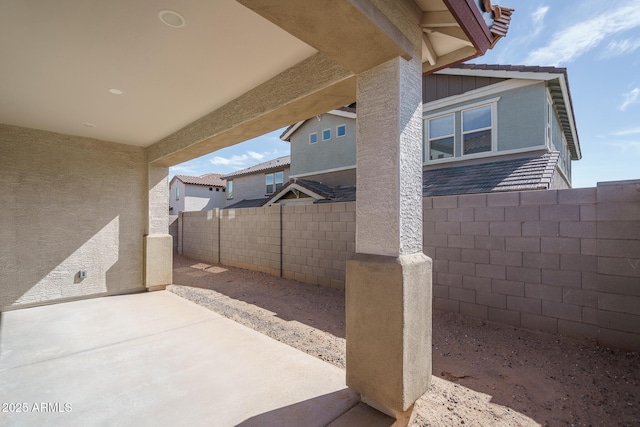 view of patio with a fenced backyard