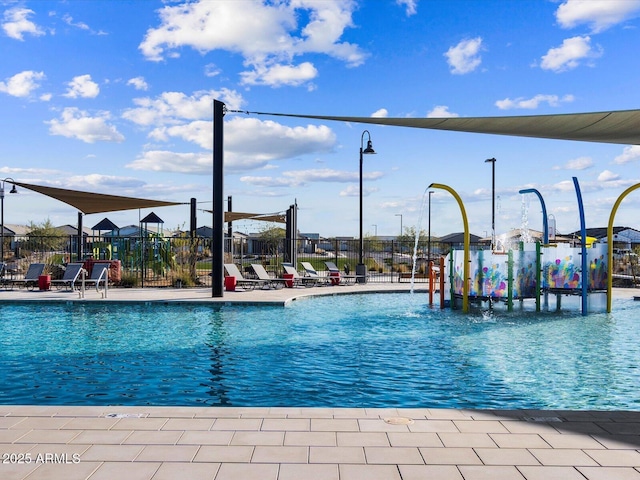 community pool with fence