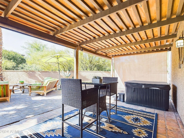 wooden deck featuring a patio area