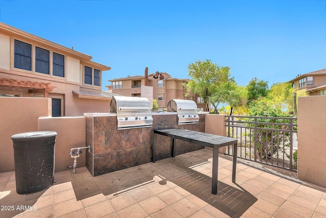 view of patio with area for grilling