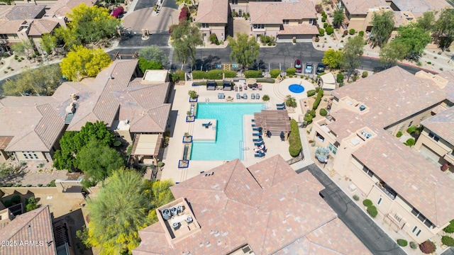 bird's eye view with a residential view