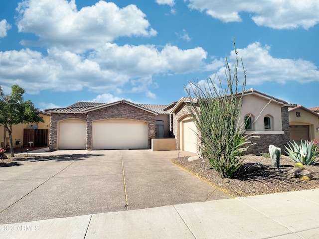 view of front of house with a garage