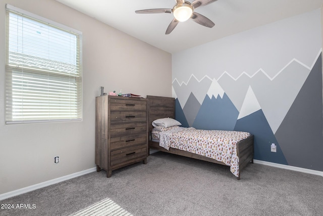 1952 N 212th Ln, Buckeye, AZ 85396 - bedroom with a ceiling fan, baseboards, and carpet