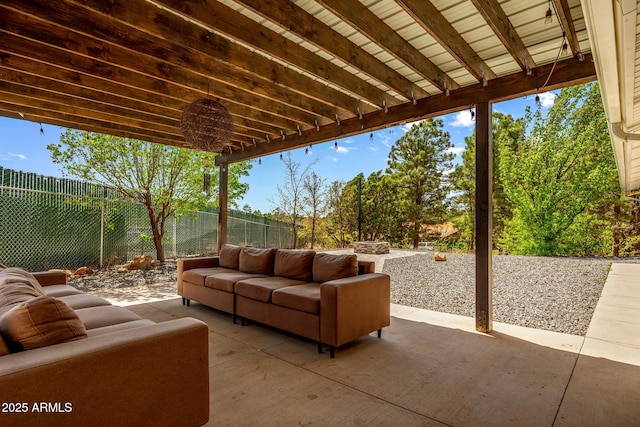541 W Deuce Of Clubs, Show Low, AZ 85901 - view of patio featuring outdoor lounge area and a fenced backyard