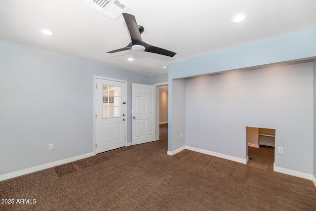 6457 E Encanto St, Mesa, AZ 85205 - unfurnished bedroom with carpet flooring, baseboards, visible vents, and recessed lighting