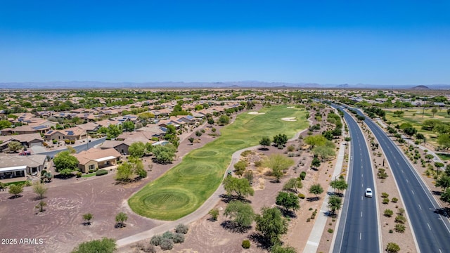 2881 N Riverside Dr, Florence, AZ 85132 - aerial view of residential area with a mountainous background and a local golf course