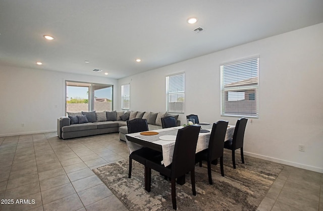 41600 W Dusty Creek Dr, Maricopa, AZ 85138 - tiled dining area featuring recessed lighting, visible vents, and baseboards