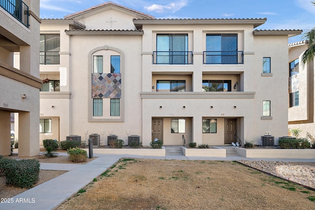 view of front of house with central AC unit