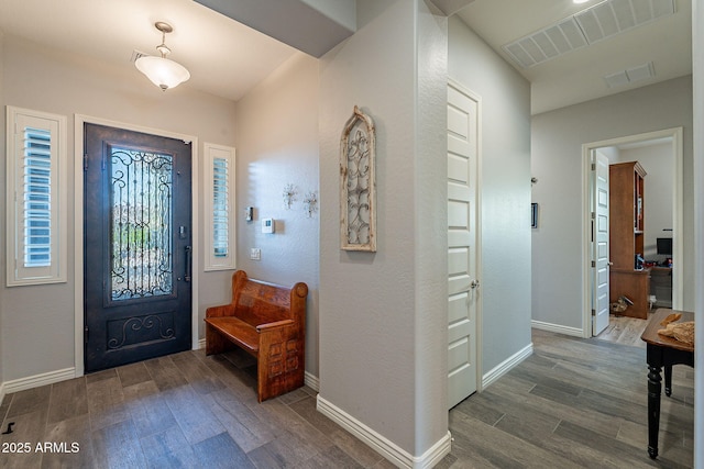 10207 W Hedge Hog Pl, Peoria, AZ 85383 - foyer with dark wood finished floors and baseboards