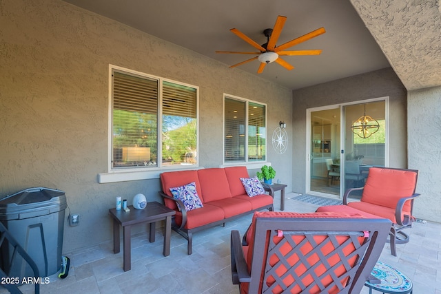 10207 W Hedge Hog Pl, Peoria, AZ 85383 - view of patio featuring ceiling fan and an outdoor hangout area