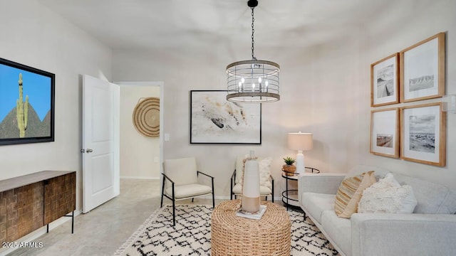 24052 W Pima St, Buckeye, AZ 85326 - sitting room with a chandelier and baseboards