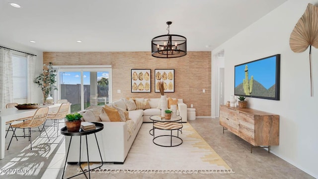 24052 W Pima St, Buckeye, AZ 85326 - tiled living room with a chandelier and recessed lighting