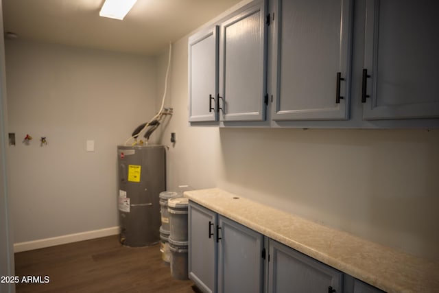 utility room with electric water heater