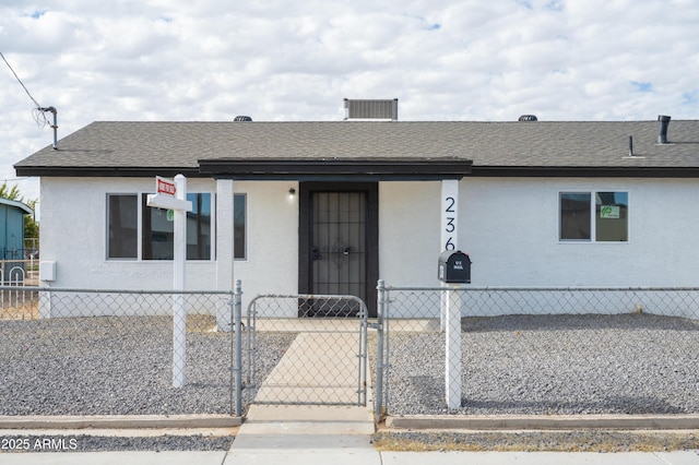 view of front of house with cooling unit