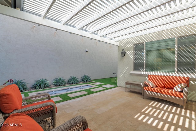 view of patio with a pergola